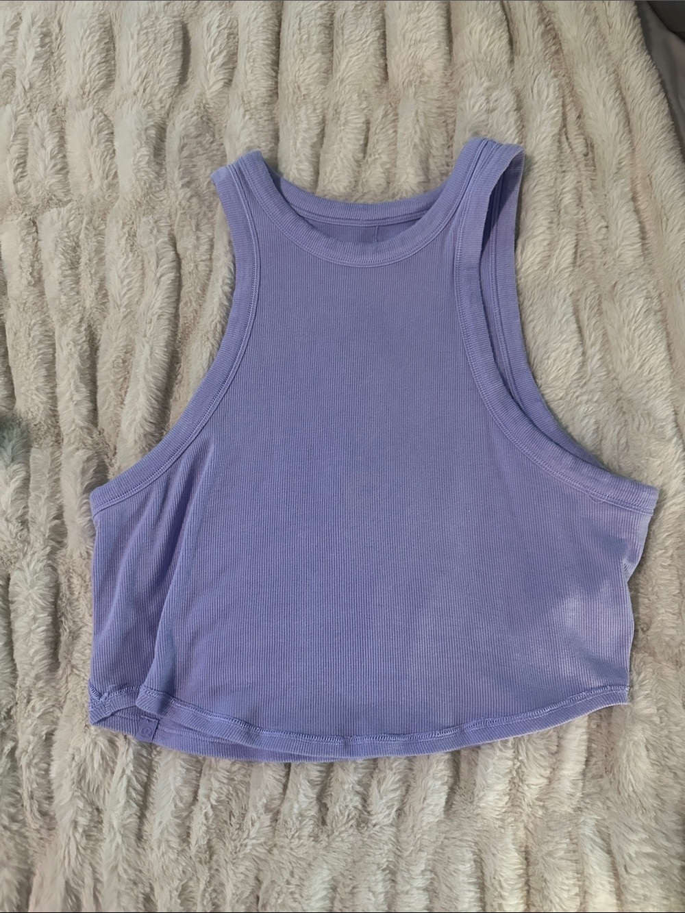 Lululemon Cropped Hold Tight Tank Sleeveless Ribbed Crop Tank Top - Lavender 6
